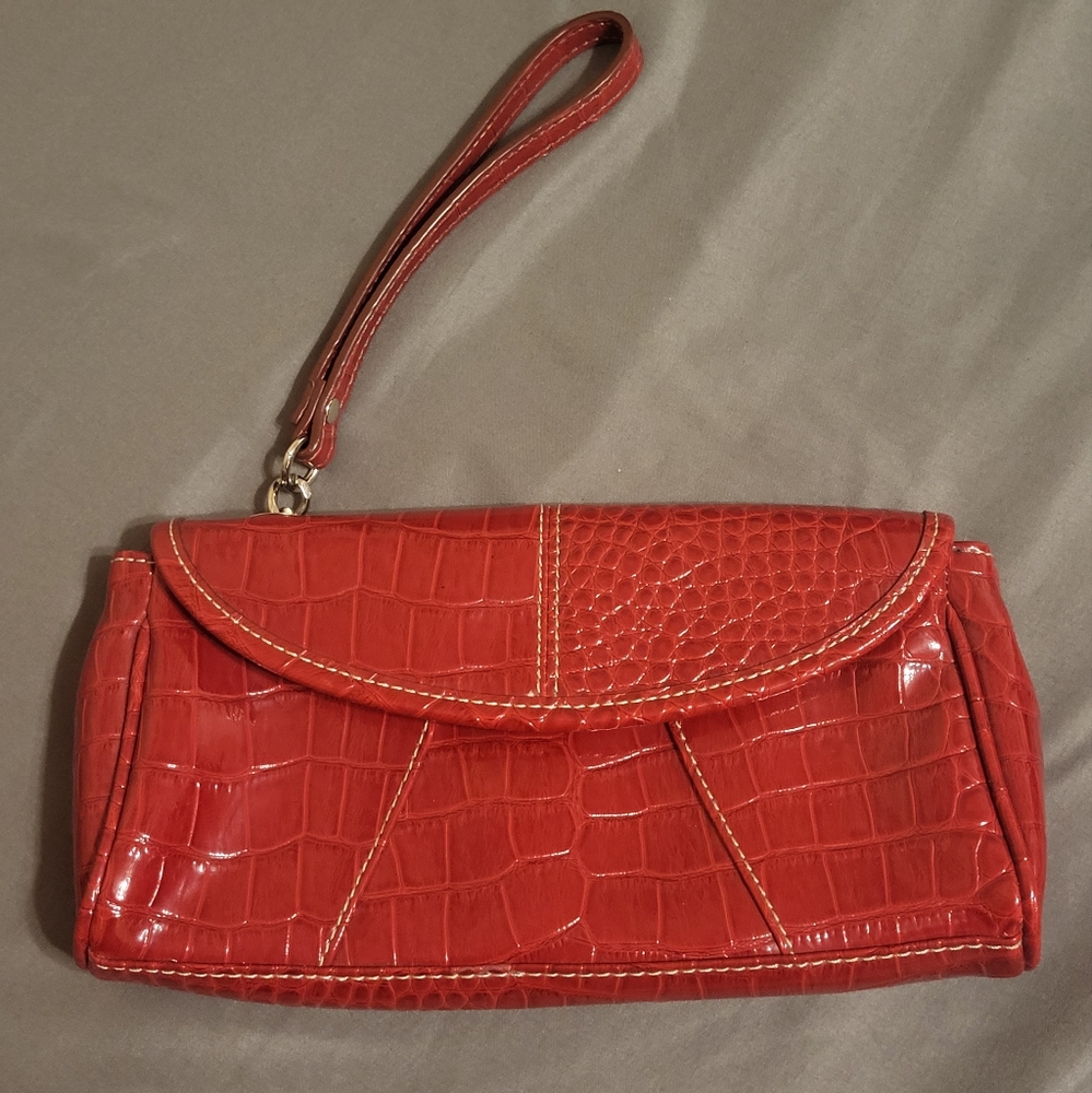 Nine West Faux Croc clutch